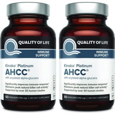 ahcc  키노코 플래티넘 AHCC 면역지원 750mg 60캡슐 2개 