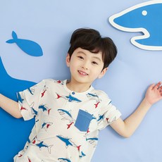 삐삐롱 [삐삐롱23SS]와일드샤크 인견스판 반팔 파자마 상하세트