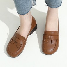 봄 가을 플랫 슈즈 로퍼 비지니스 데일리 키높이 빈티지 기본 라운드 통굽