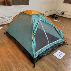 아마존 야외 더블 성인 캠핑 텐트 해변 캠핑 용품 단층 휴대용 텐트 풀 세트 공장, 스타일 14 시안 (200X140X100)