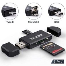Sd 카드 판독기 usb 3.0 카드 판독기 usb 어댑터 유형 c 마이크로 tf/sd 메모리 카드 판독기 플래시 드라이브 어댑터 3 in 1 otg cardreader|카드, 1개, 단일