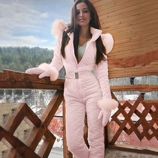 여자 패션 원피스 스키 Jumpsuit 캐주얼 두꺼운 겨울 따뜻한 스노우 보드 Skisuit 야외 스포츠 스키 바지 세트 지퍼 스키 복 # g4|스노보드 세트|