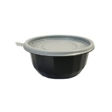 생활을그리다 미니 탕용기 몸통 + 뚜껑 검정 중 800ml JB-211, 50개, 1개입