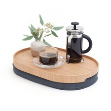 보사인 아침 저녁 침대위 식사 빈백 쿠션 무릎 트레이 M 39x26x6.5cm, 상세참조