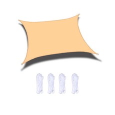 블랙코팅 타프스크린 그늘막옥외 차양 직사각형 초 방수포 스크린 자동차 정원 발코니 캠핑을 위한 차광, 06 Beige_16 3x5m