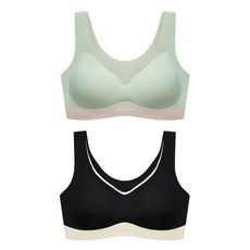보누므 텐션업 심리스 노와이어 스포츠 브라 2p