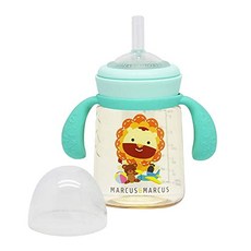 탈착식 손잡이가있는 아기 PPSU 빨대 물병 BPA 프탈레이트 없음 6 온스 6 개월 이상 (Marcus), Marcus