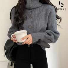 베나프 터틀 하이넥 니트 가디건 BH4GD004