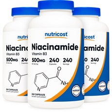뉴트리코스트 나이아신아마이드 비타민 B3 캡슐 500mg, 240정, 3개
