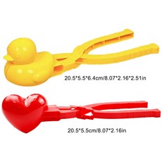 4 1pc 귀여운 오리 쌀 금형 DIY 눈덩이 제조기 겨울 눈 어린이와 성인을위한 핸들 동물 셰이퍼, duck heart