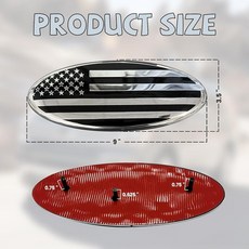 전면 그릴 테일게이트 엠블럼 22.9cm(9인치) 알루미늄 배지 F150 F250 F350 익스플로러 익스페디션 레인저와 호환 자동차 엠블럼 교체품 (실버), 전면 그릴 테일게이트 엠블럼 22.9cm(9인치) 알루