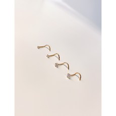 큐빅 코 피어싱 스크류타입 (골드컬러)