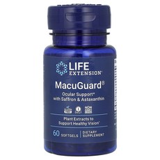 Life Extension MacuGuard 사프란 & 아스타잔틴 함유 안구 보충제 소프트젤 60정, Life Extension MacuGuard 사..., 1개
