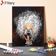 FiIIery DIY명화그리기 피포페인팅 풍경화 인물화그리기 그림그리기 세트 40 x 50cm, 46-발레 걸 E