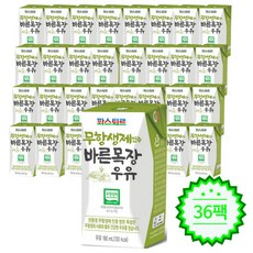 파스퇴르 무항생제인증 바른목장우유190ml(36팩), 바른목장우유190ml 36팩(18팩*2박스)