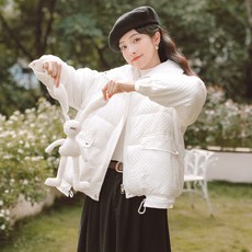 DFMEI 여성다운 겨울야상 다운패딩 숏패딩저고리