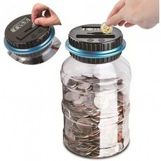 Pupp Go Digital Saving Money Box UK Coins 자동 계산 - LCD 디스플레이가 장착된 대용량 투명 Money Sa