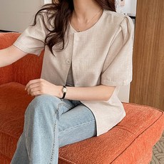 린넨반팔자켓
