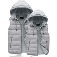 봄 가을 겨울 빅사이즈 남녀공용 커플 회색 후드 4XL 웰론 다운 패딩 조끼 점퍼 잠바 PP008