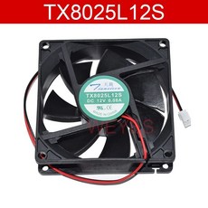 슈퍼 저소음 2 라인 방열팬 TX8025L12S 12V 0.08A 80x80x25 8 cm, [01] TX8025L12S, [01] 없음 RGB, [01] Black, 1개