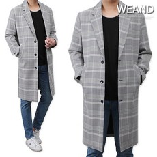 남자체크롱코트