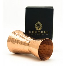 영국직배송 CRETONI Copper Pure Copper Hammered 양면 지거 샷 글라스(1온스/2온스) - 칵테일 위스키 진 럼 보드카 테킬, 1, 단일옵션