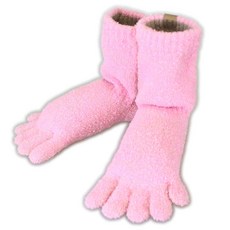 Socks DEPO '뽀글이 5개 발가락 양말 여유파 싱글 숏타입 기모 일제 메추핑크 약 19-27cm