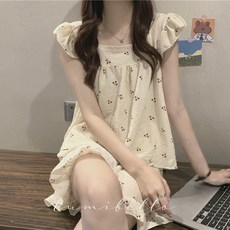 루미벨로 여성 여름 시원한 인견 프릴 쿨 잠옷 세트