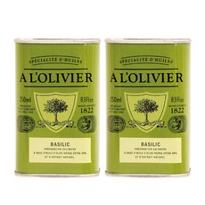프랑스 A l Olivier 아 롤리비에 엑스트라버진 올리브오일 바질 250ML X2, 2개