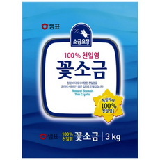 샘표 소금요정 천일염 꽃소금, 3kg, 6개