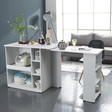 예작 주방 확장형 일자 아일랜드 식탁 홈바 DA-011, DA-011 화이트-좌형