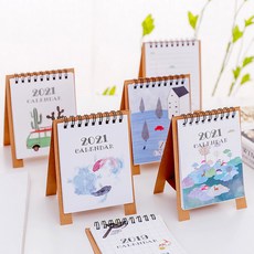 스윗 미니 탁상용달력 큐트 그테이블 진열 장식품 휴대 숏 캘린더 독창적 무드 스몰자 년 경험함 평안 희락 시트지 화이트, 랜덤 20 본  랜덤 스티커 시트지