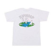 줄넘기 19SS RIPNDIP FLAT TEE천한고양이 반팔 지구 INS중지 남녀 T, C02-화이트