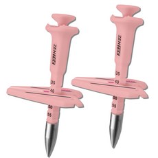 골프티꽂이 롱티 드라이버티 볼마크 높이조절 골프티 에이밍 티샷 (1+1), 1+1(2개), 핑크