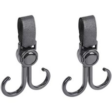 범용 유모차 후크 가방 보관 유모차 유모차 후크 액세서리, [01] BLACK 2PCS, 2개