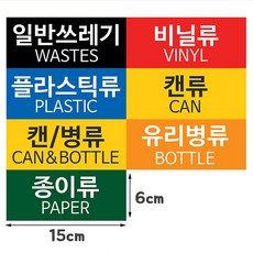 온더바이 대형 쓰레기통 가정용 업소용 재활용 휴지통 대용량 분리수거함, 분리수거 스티커(일반쓰레기)