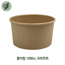 1200cc 특수컵 종이컵 크라프트 (1박스 300개), 크라프트 종이컵 1200cc+pp반투명리드, 300개