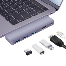 SOHOKDA USBC 허브 유형 C 멀티 USB 3.0 허브 MacBook Pro 용 HDMI 어댑터 독 화웨이 메이트 30 USB C 3.1 분배기 포트 유형 C 허브|US, 1개, CHINA, Gray