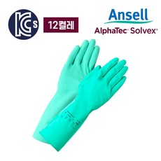 (안셀)알파텍 솔벡스(AlphaTec®Solvex®) 37-176 내화학 케미칼장갑(12켤레), 12개