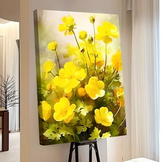 votgl 보석십자수 캔버스형 DIY 액자형 풍경 인물 꽃식물50x40cm, 011꽃, 1개