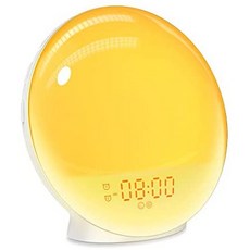 해외1503686 WAke Up Light Sunrise 알람 시계 DekAlA WAke-Up Light SmArt 디지털 알람 시계 라디오 wit, One Size_White, White, 상세 설명 참조0