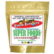 Virgin Extracts (TM) Pure Premium Organic Cranberry Powder Extract 36:1 Concentrate (36 x Stronger F, 1