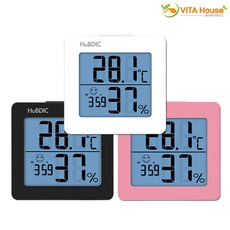 비타하우스 휴비딕 시계 온습도계 HT-1 디지털 온도계 습도계 스누즈알람, 핑크, 쿠팡