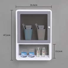 무타공 욕실수납장 세면대 욕실장 화장품 수납 벽걸이형 정리함 방수, 상단 서랍(좌), 1개