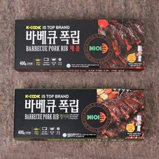 [케이쿡] 바베큐폭립 400g 1팩 + 매콤폭립 400g 1팩, 2개