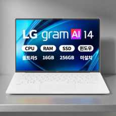 LG전자 2026 그램 AI 14 코어Ultra5 방문설치, 에센스 화이트, 14ZD90U-GX56K, 256GB, 16GB, Free DOS
