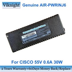 CISCO AIR-AP1802 시리즈용 AIR-PWRINJ6 전원 어댑터 MA-NJN-4 기가비트 PoE 인젝터 55V 0.6A 30W, 01 Black - air-pwrinj6