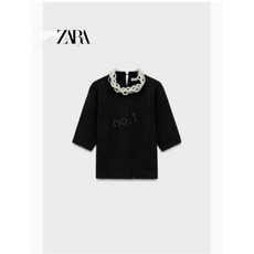 자라 겨울 여성 쥬얼리 반팔 니트 zara