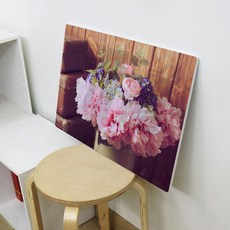 ac084-폼아크릴액자78CmX56Cm_빈티지모란꽃(가로)