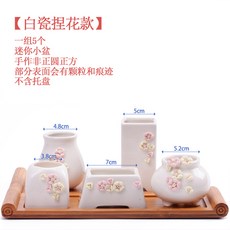 소장식 독창적 엄지 제어형 도자기 작은 복숭아알 다육 식물 특소함 미니 페인팅 용기, 손 빚다 한 꽃이다 조 5 개